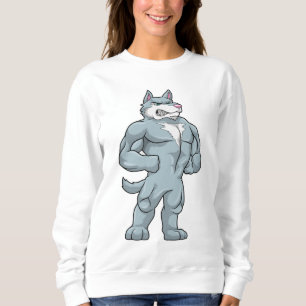 Wolf as Bodybuilder extreme Sweatshirt