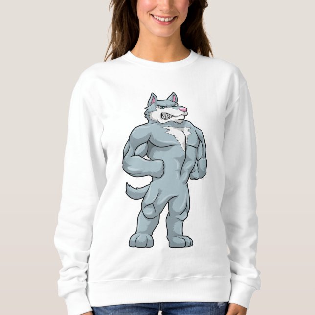 Wolf as Bodybuilder extreme Sweatshirt (Front)