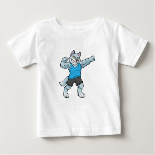 Wolf as Bodybuilder with big Upper arms Baby T-Shirt