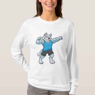 Wolf as Bodybuilder with big Upper arms T-Shirt