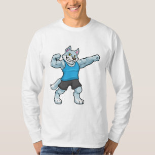 Wolf as Bodybuilder with big Upper arms T-Shirt
