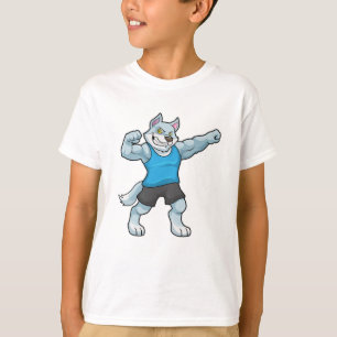 Wolf as Bodybuilder with big Upper arms T-Shirt