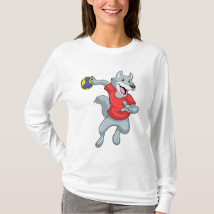 Wolf as Handball player with Handball T-Shirt
