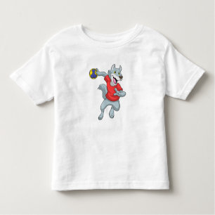 Wolf as Handball player with Handball Toddler T-Shirt