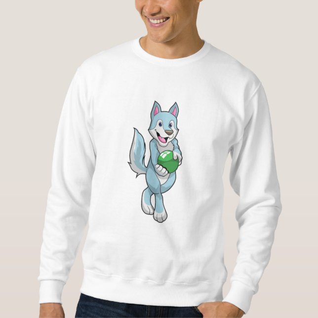 Wolf at Bowling with Bowling ball Sweatshirt (Front)