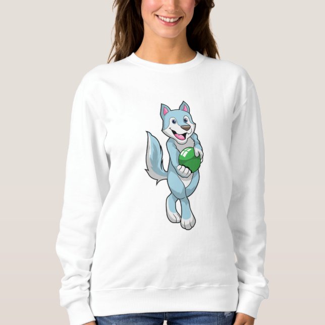 Wolf at Bowling with Bowling ball Sweatshirt (Front)