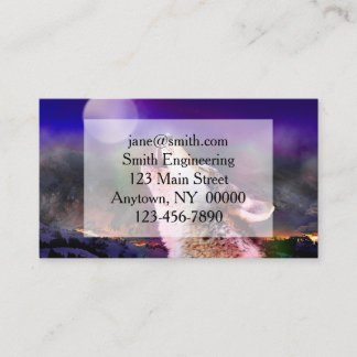 Wolf at night business card