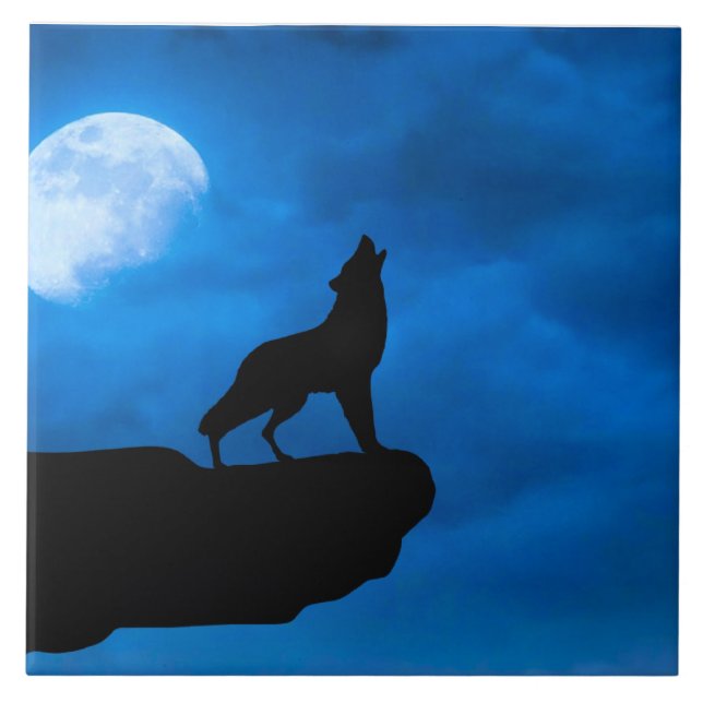 Wolf at Night Tile (Front)