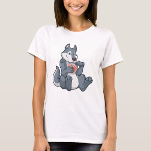 Wolf at Poker with Poker cards T-Shirt