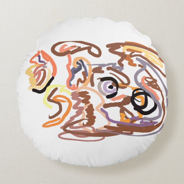 Wolf Autumn free Round Cushion (Front)