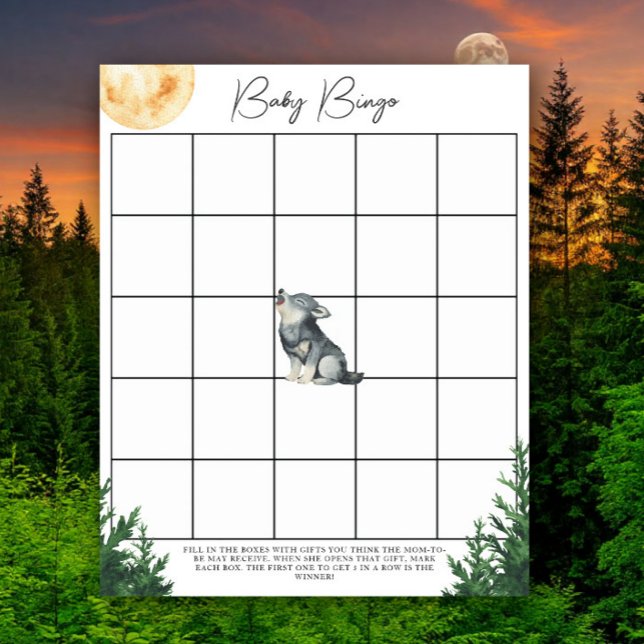 Wolf Baby shower - Bingo game (Creator Uploaded)