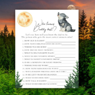 Wolf baby shower - Game Who knows daddy best