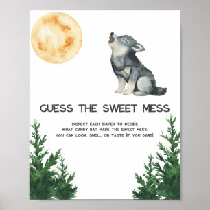 Wolf Baby shower - Guess the sweet mess Poster