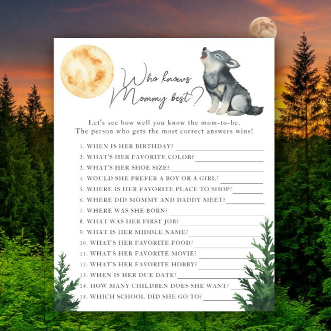 Wolf baby shower - Who knows mummy best (Creator Uploaded)