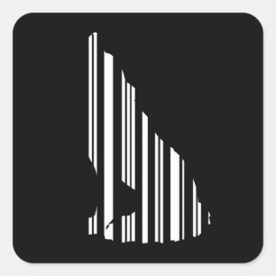 WOLF BAR CODE Howl Barcode Pattern Design Square Sticker