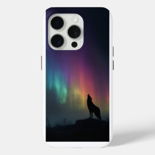 Wolf Beneath the Northern Lights iPhone 15 Pro Case