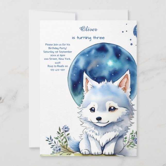 Wolf Birthday Invitation (Front)