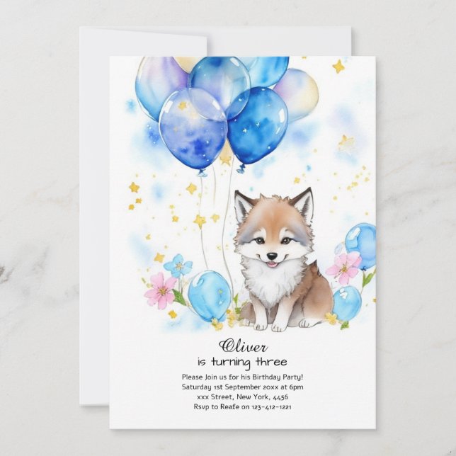 Wolf Birthday Invitation (Front)