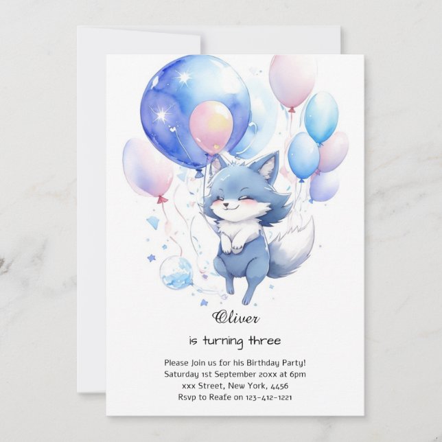 Wolf Birthday Invitation (Front)