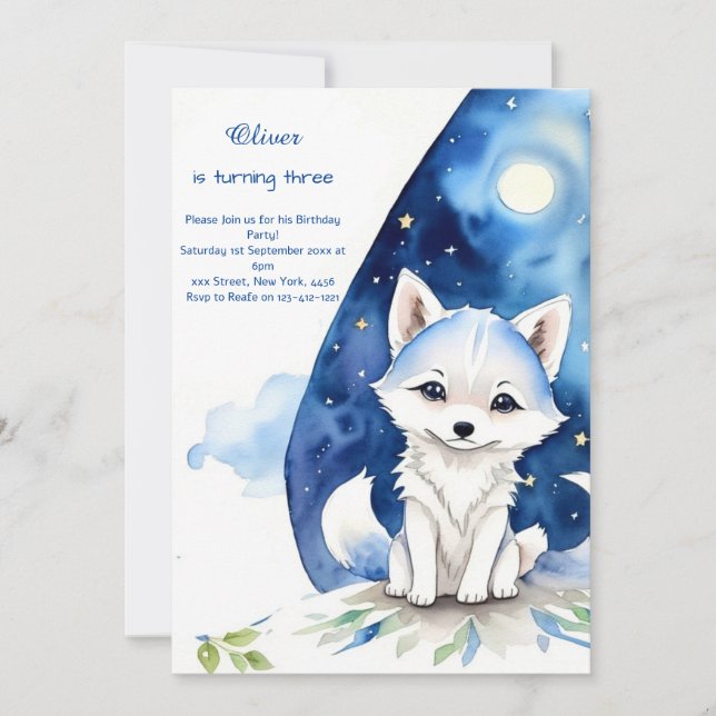 Wolf Birthday Invitation (Front)