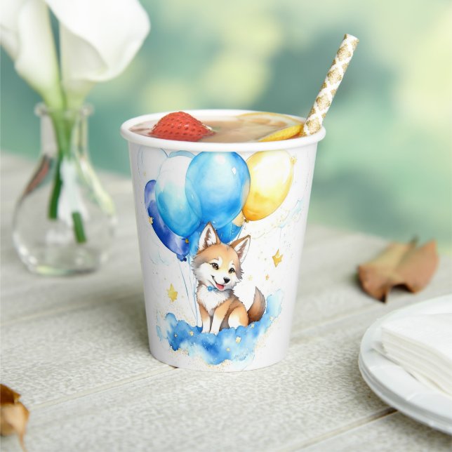 Wolf Birthday Paper Cups (Insitu)