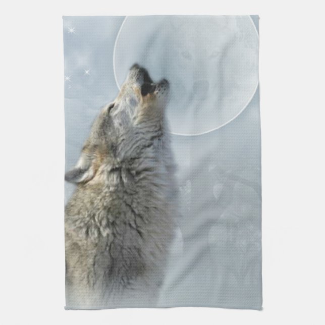 Wolf Blue Moon American MoJo Kitchen Towel (Vertical)