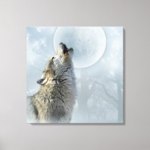 Wolf Blue Moon CANVAS