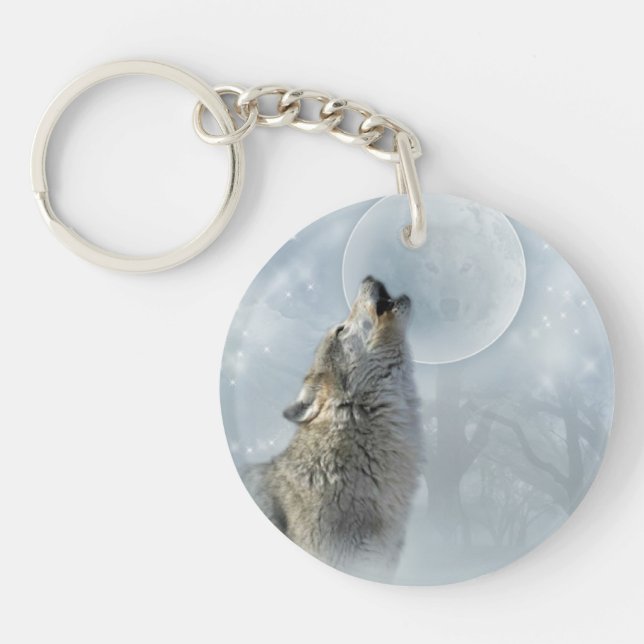 Wolf Blue Moon Key Chain (Front)