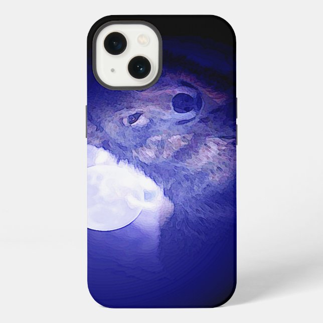 Wolf & Blue Night iPhone Case (Back)