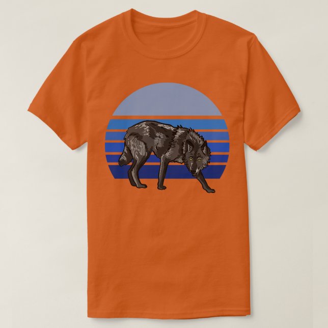 Wolf Blue Retro T-Shirt (Design Front)