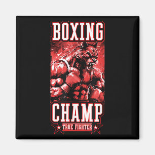 Wolf Boxing Champ _ Boxer Fighter Motivation  Magnet