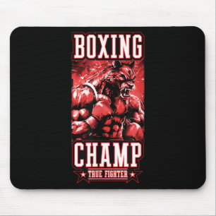 Wolf Boxing Champ _ Boxer Fighter Motivation  Mouse Pad