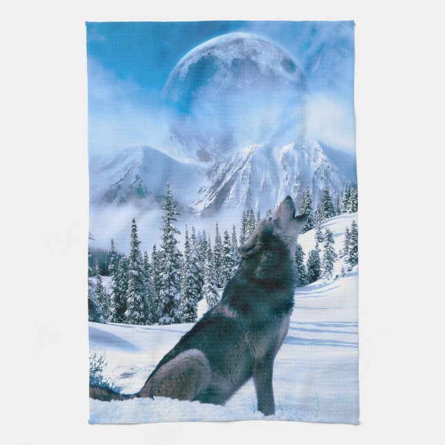 Wolf Call Tea Towel (Vertical)