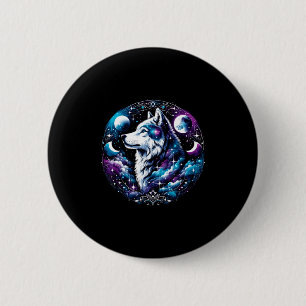 Wolf Celestial Dream Night Howling Moon Funny Wolv 6 Cm Round Badge