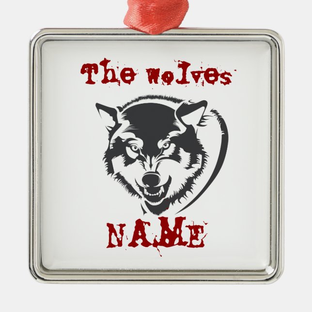 wolf ceramic ornament (Front)