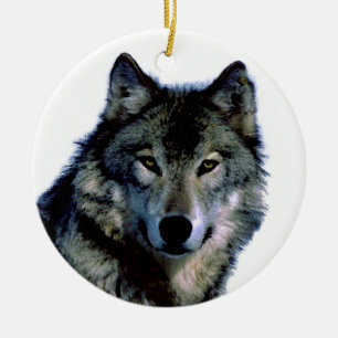 Wolf Ceramic Tree Decoration