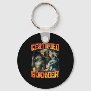 Wolf Certified Gooner Funny Bootleg Meme Dad Papa  Key Ring