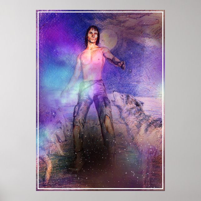 Wolf-Charmer fantasy science fiction print (Front)