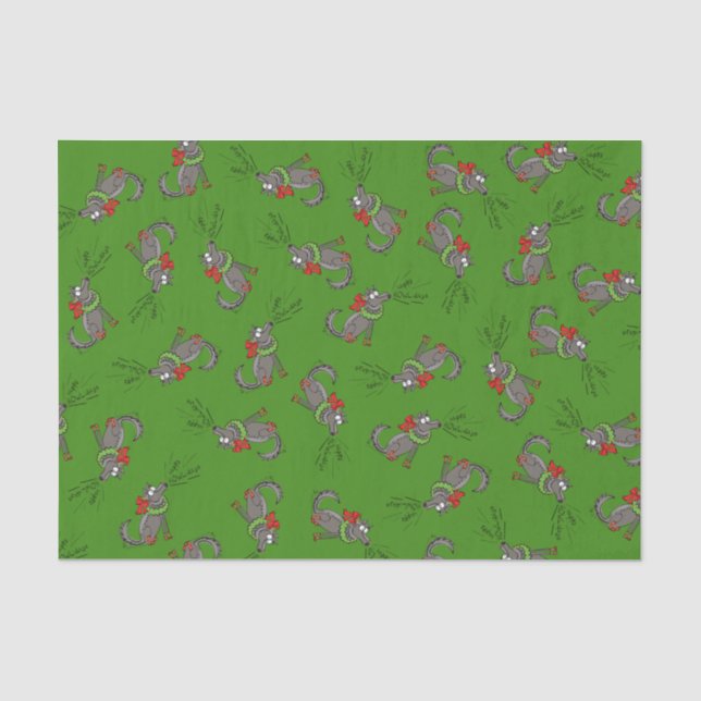 Wolf Christmas Funny Cute Kids Tissue Paper (Front)