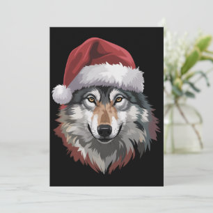 Wolf Christmas Funny Xmas Gift Animal Lovers  Invitation