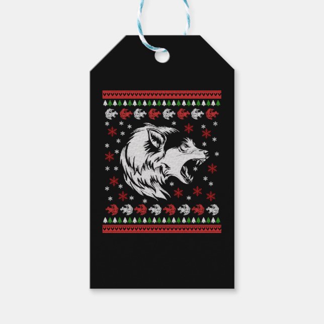 Wolf Christmas  Gift Tags (Front)