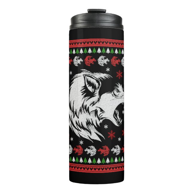 Wolf Christmas  Thermal Tumbler (Front)