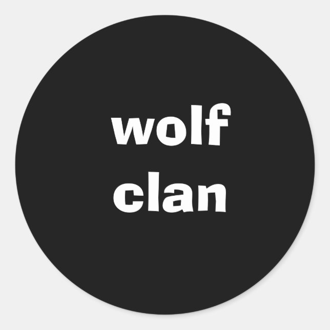 wolf clan classic round sticker (Front)