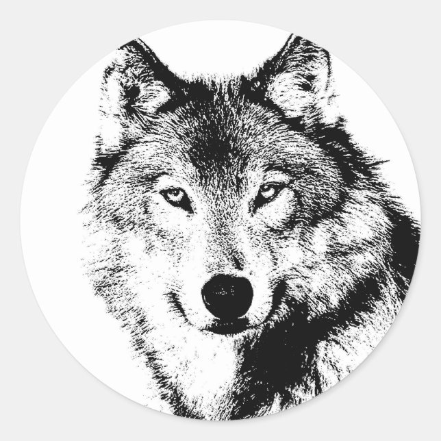 Wolf Classic Round Sticker (Front)