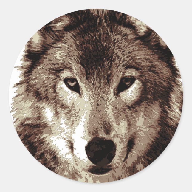 Wolf Classic Round Sticker (Front)