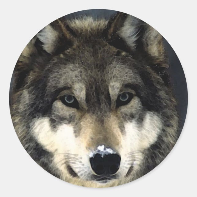 Wolf Classic Round Sticker (Front)