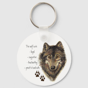 Wolf Code Quote, Wolves Animal Key Ring
