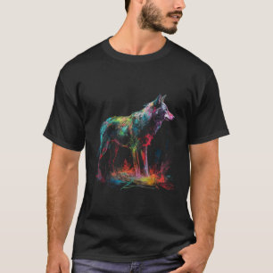 Wolf colourful animal animal wolf T-Shirt