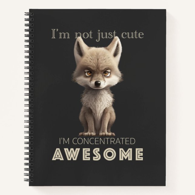 Wolf Concentrated Awesome Cute Adorable Funny  Notebook (Front)