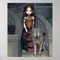 Wolf Countess ART PRINT wolves gothic vampire
